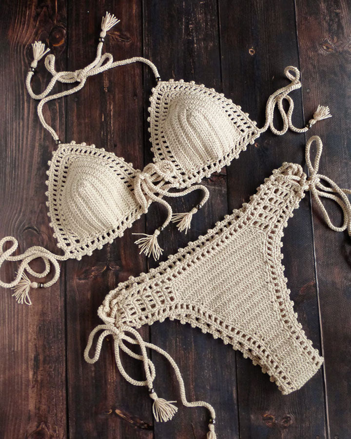 Crochet Lace Bralette Set-Crochet Bikini Pattern-Brazilian