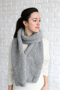 big oversized winter scarf in light gray