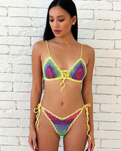 Umari Multicolor Tie Dye Cheeky Brazilian High Cut Crochet Bikini Set