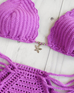 Pitaya Lace Up Highwaisted Swimsuit Crochet Beach Set