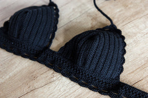 Carambola Black Crochet Swimsuit Top