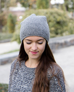 grey slouchy hat for fall transitional weather