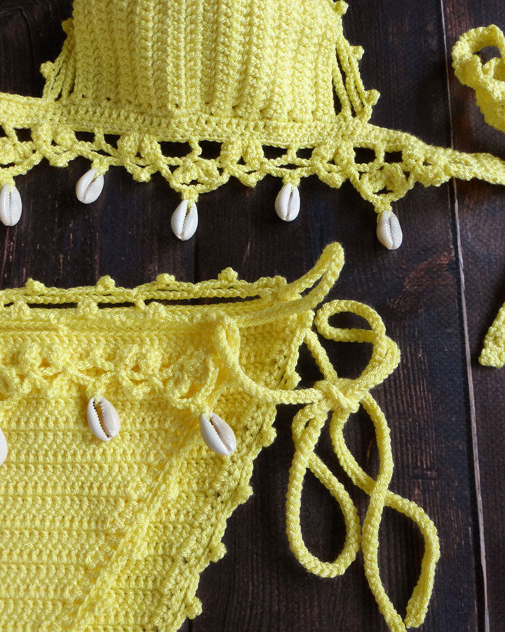 Mocambo Brazilian Crochet Bikini With Sea Shells