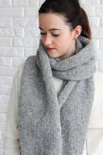 gray chunky knit winter scarf