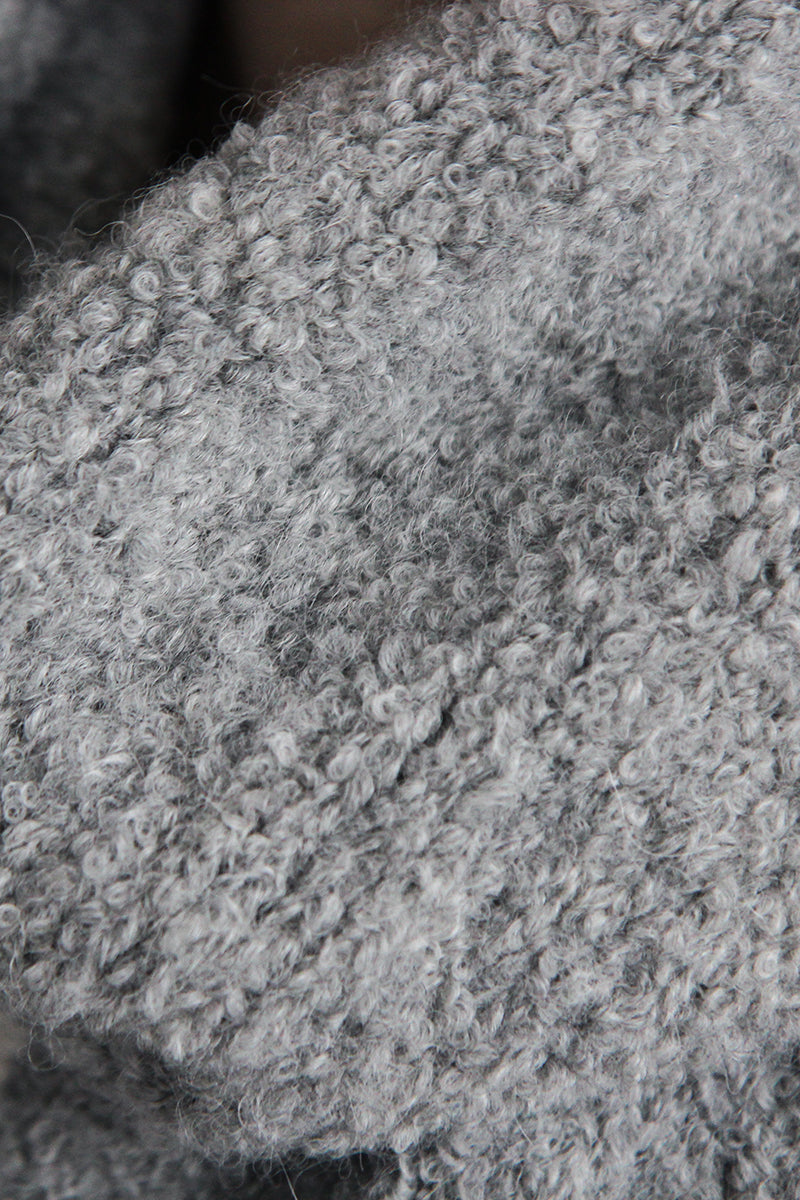 close up texture of alpaca wool womens scarf