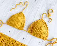 Papaya Triangle Crochet Bikini Top