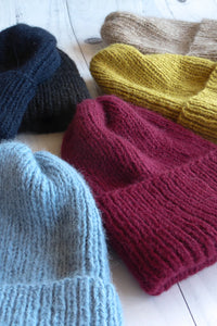 alpaca wool rib knit beanie hats