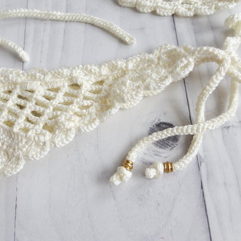 Lychee Cheeky Thong Crochet Swimsuit