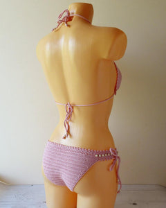 Sunsapote Crocheted Bikini Set With Beads