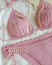 Sunsapote knitted Bikini Set With Beads handmade by Laknitteria