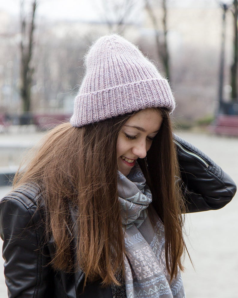 soft alpaca ribbed beanie