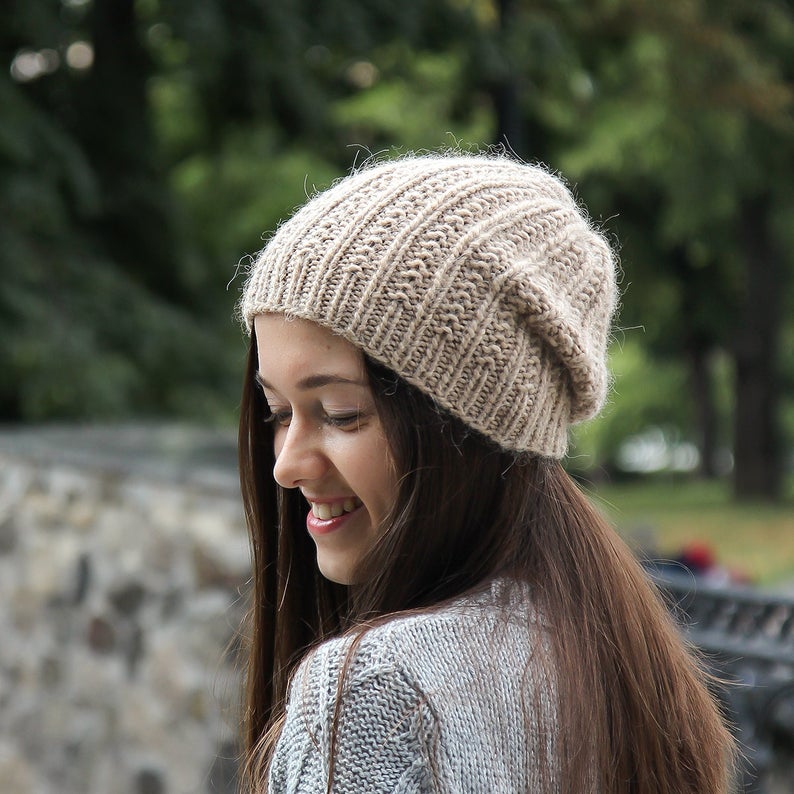 soft wool beanie handmade