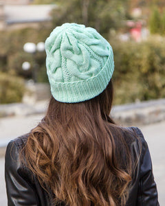 Merino Wool Womens Cable Knit Beanie by LaKnitteria
