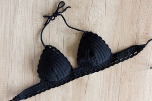 Carambola Black Crochet Swimsuit Top