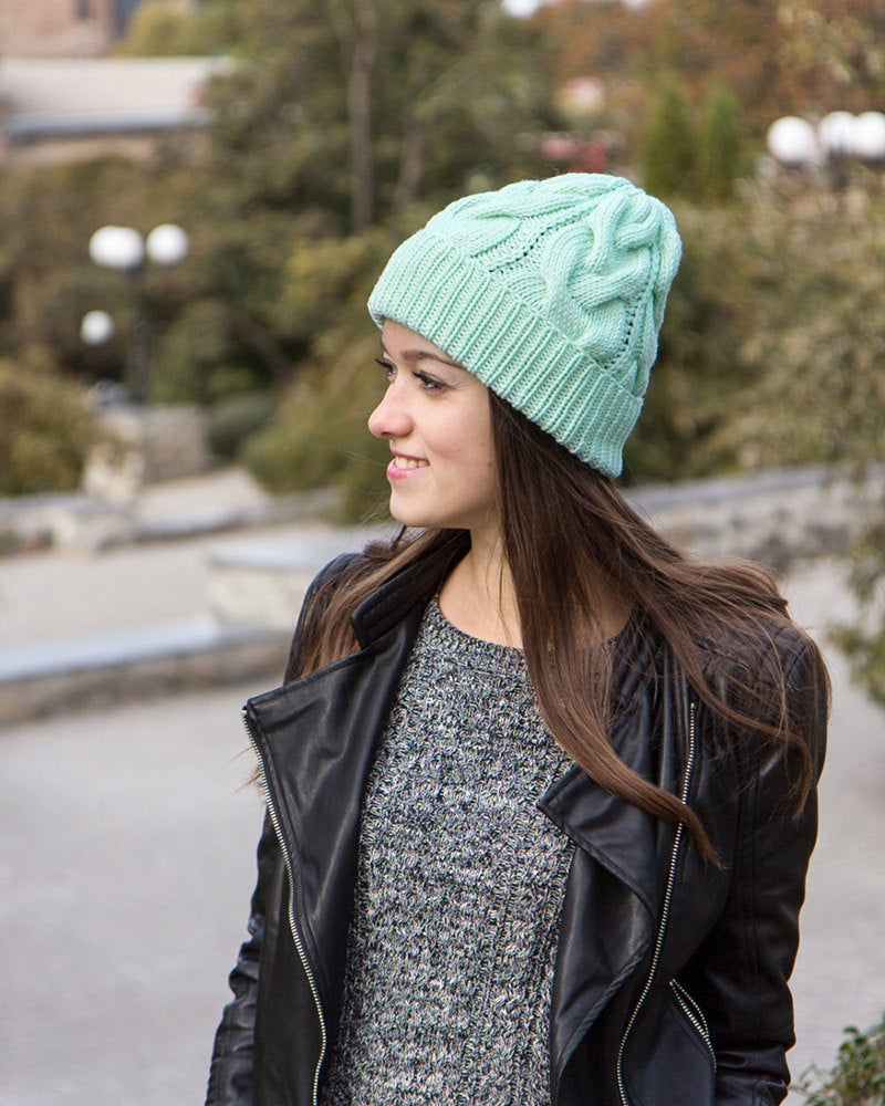 natural merino wool beanie for women handmade