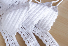 custom white crochet bikinis