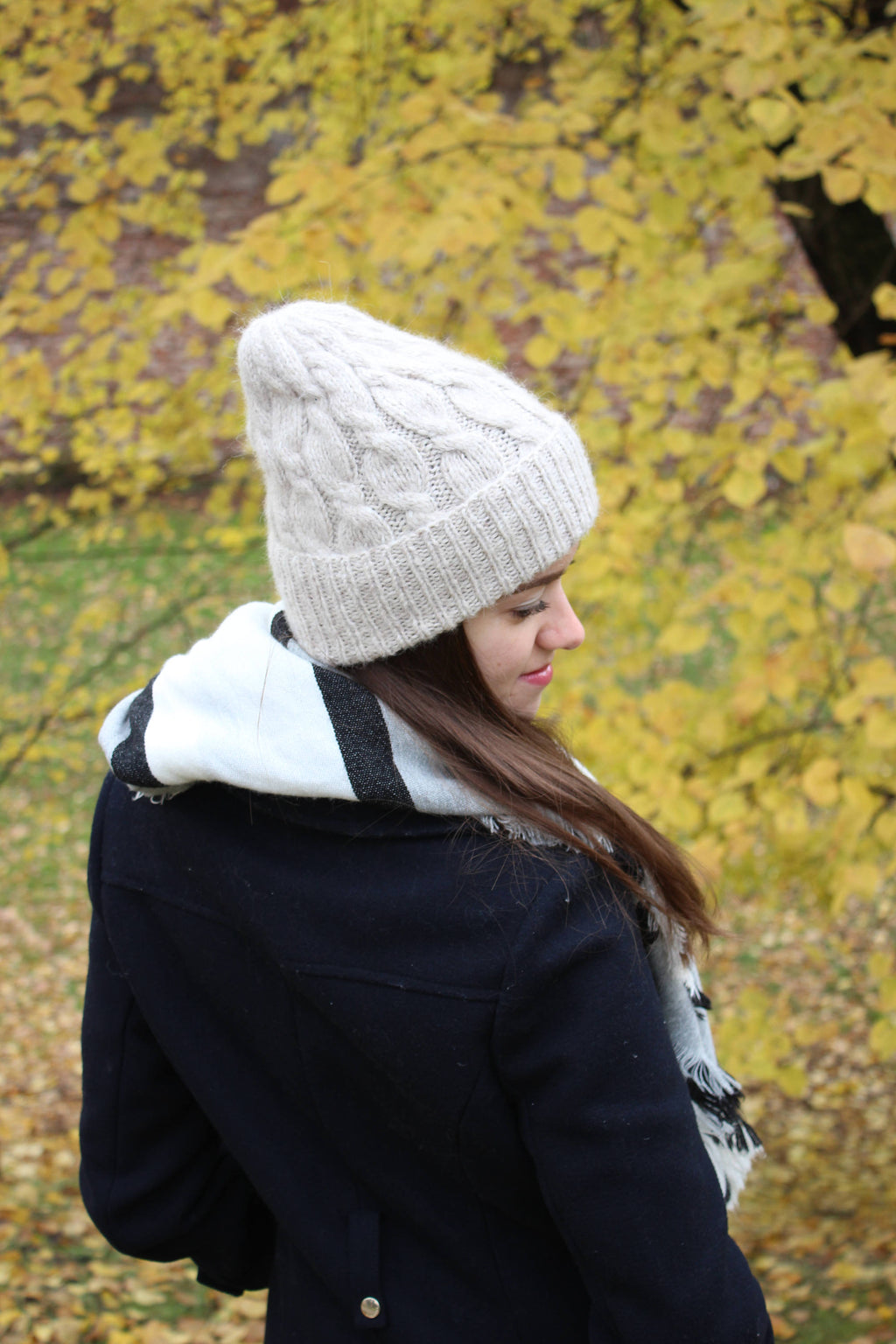 light beige warm winter hat