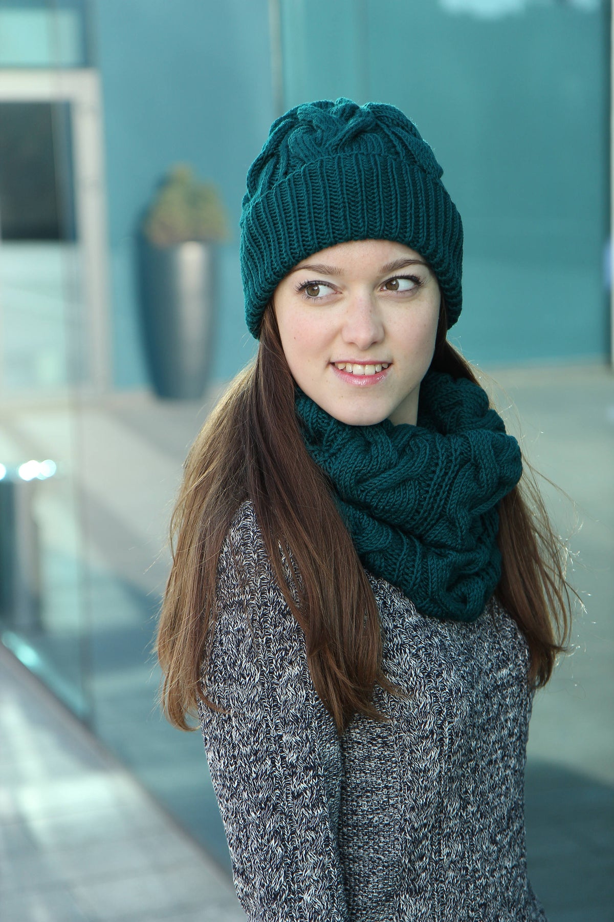 Soft Merino Wool Eternity Scarf And Hat