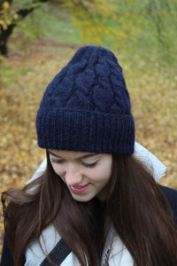 navy blue super soft knit hat