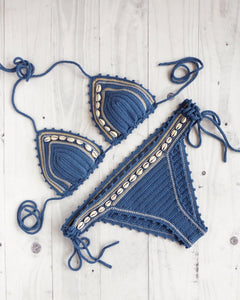 bohochic seashell crochet bikini set