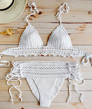 Maracuja White High Waist Crochet Lace Swimsuit
