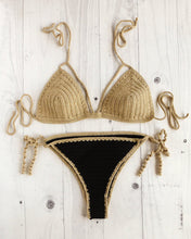 Gold Sparkle Cheeky Brazilian Crochet Bikini