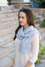 blue gray angora knit scarf
