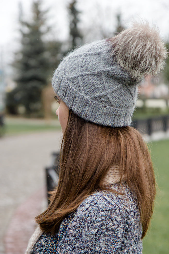 Warm Alpaca Wool Winter Pom Pom Beanie