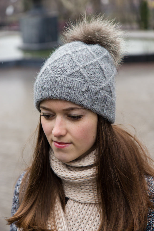 Warm Winter Pom Pom Hat Beanie by La Knitteria